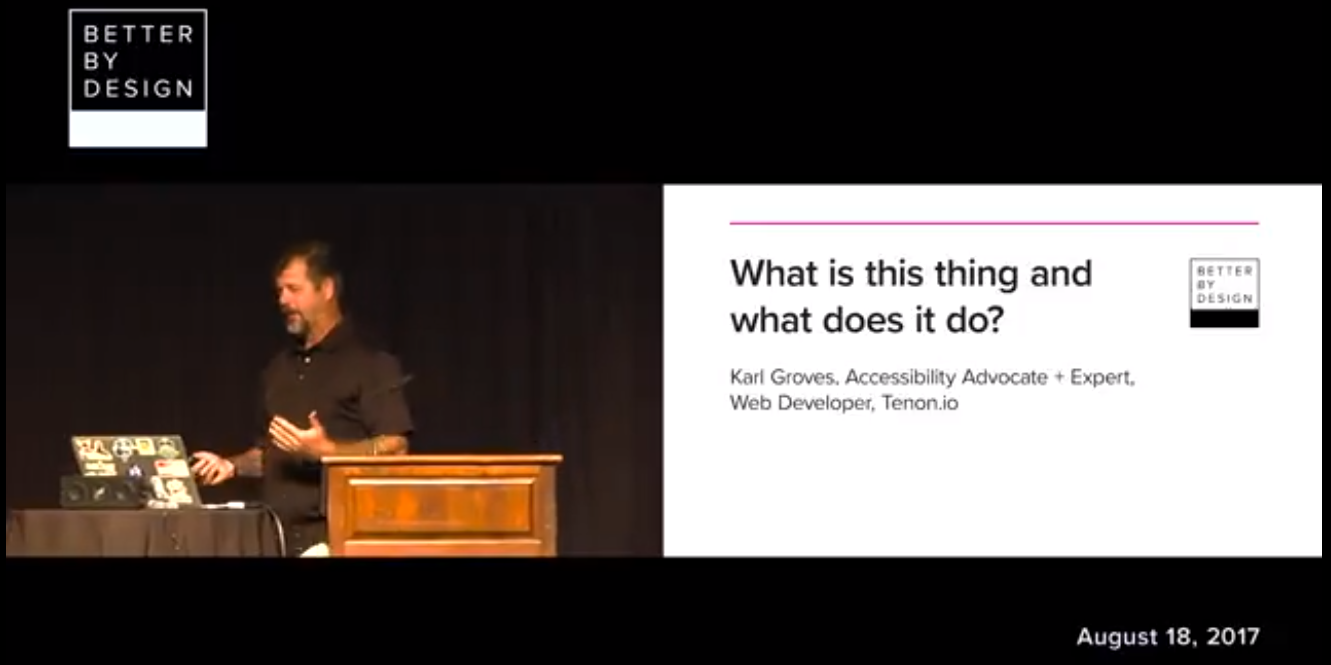 Screenshot: video of the presentation by Karl Groves