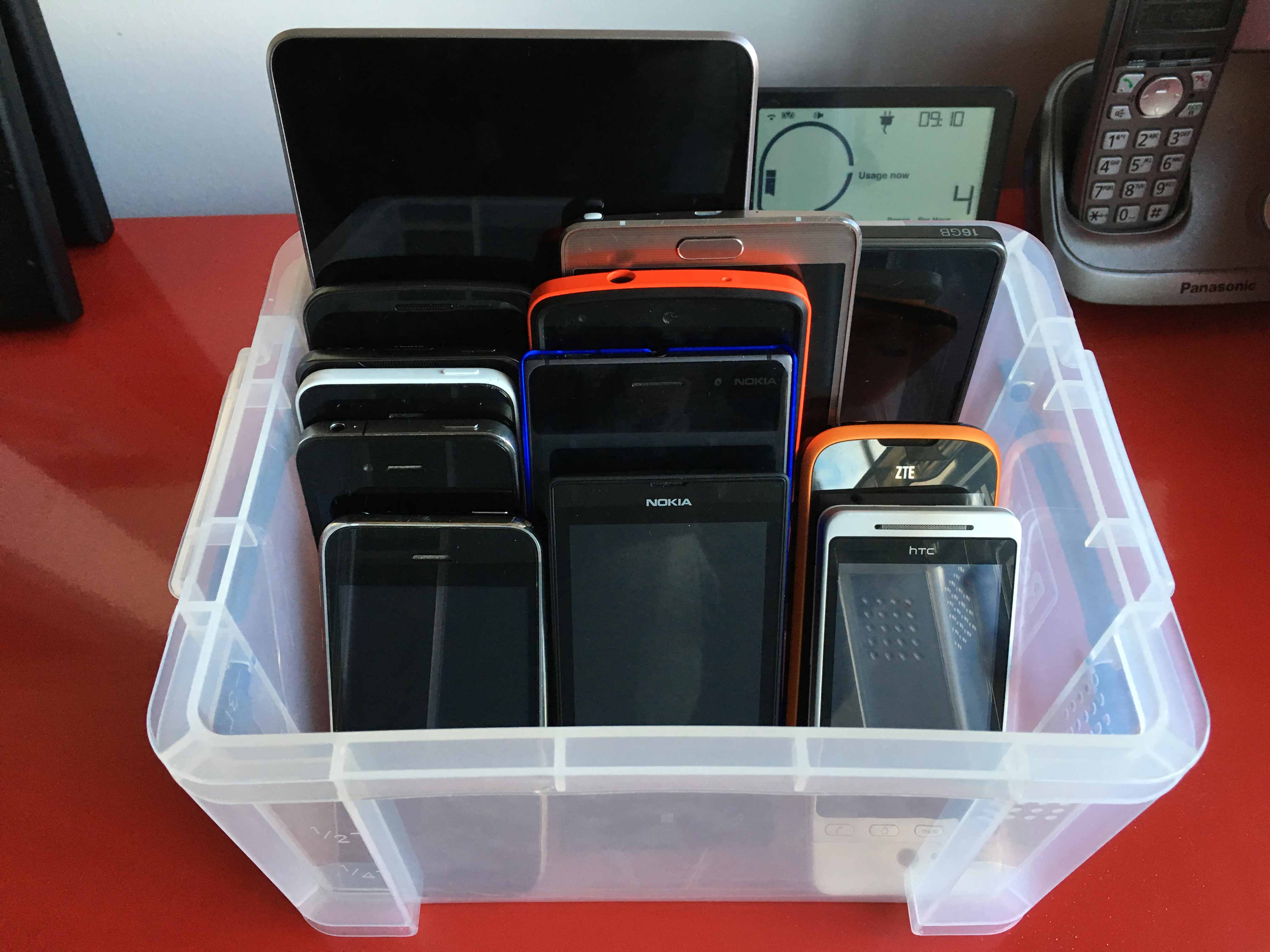 Large number of mobile phone/tablet test devices