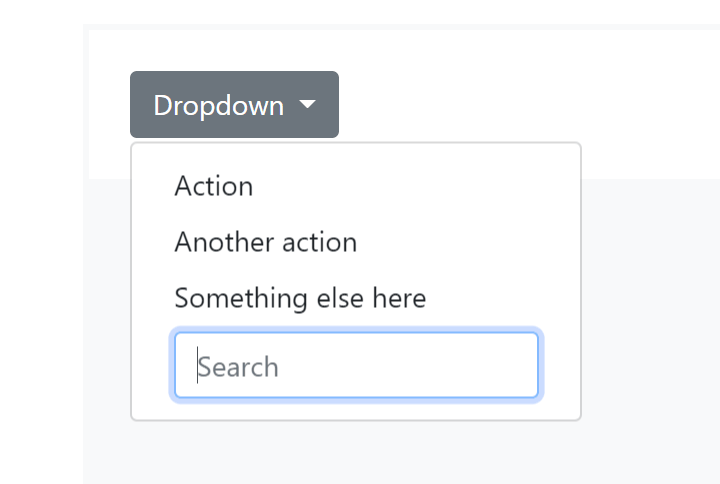 Example of a non-standard dropdown with a search form field - this cannot be expressed with ARIA, as it doesn't allow anything other than menu items, menu checkboxes, menu radio buttons
