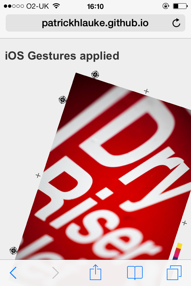 iOS7/Safari two-finger getures demo - showing scale/rotation applied to an image