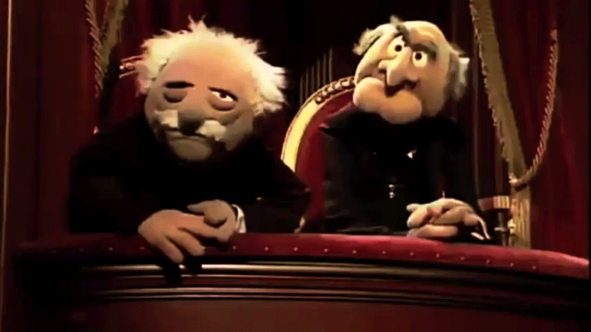 Animation loop from the Muppet Show - Statler and Waldorf in their balcony seat