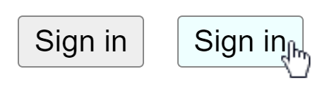 Two sign in buttons. The left button is gray. The right button is light green. The right button is hovered with a mouse pointer in the shape of a hand